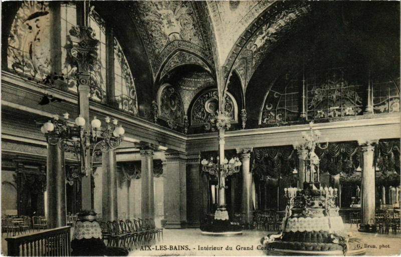 Carte postale ancienne Aix-les-Bains Interieur du Grand Cercle à Aix-les-Bains