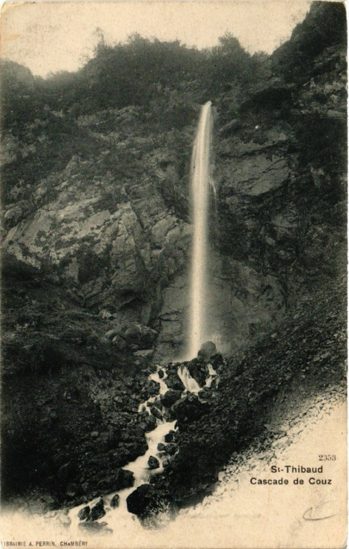 Carte postale ancienne Saint-Thibaud - Cascade de Couz