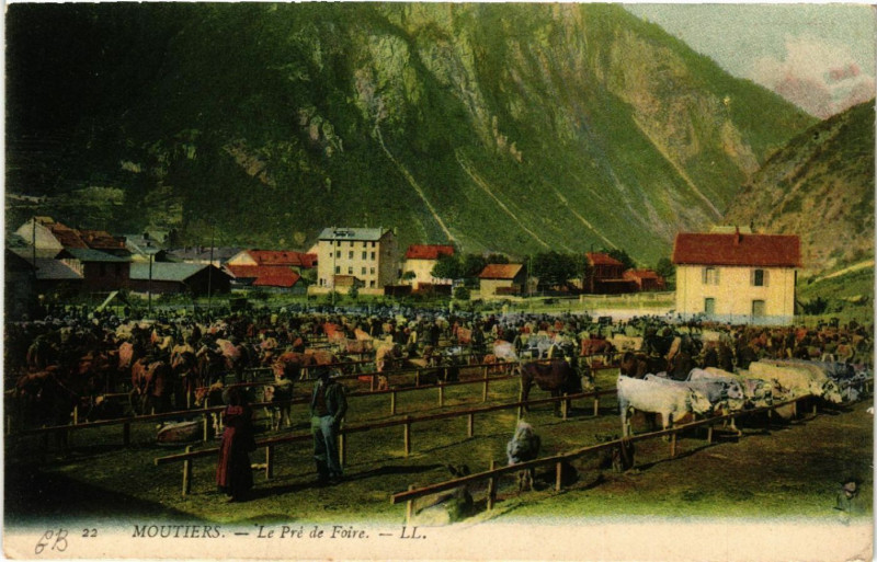 Carte postale ancienne Moutiers - Le Pre de Foire à Moûtiers