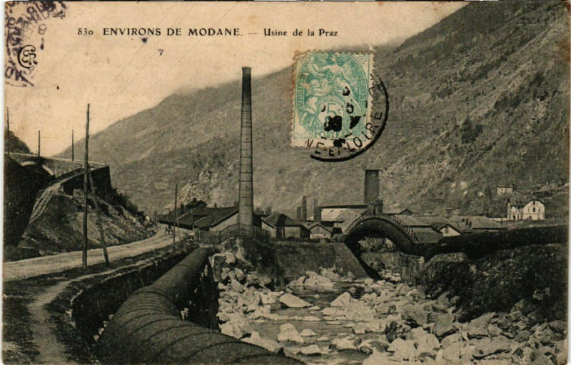 Carte postale ancienne Modane - Env. - Usine de la Praz à Modane