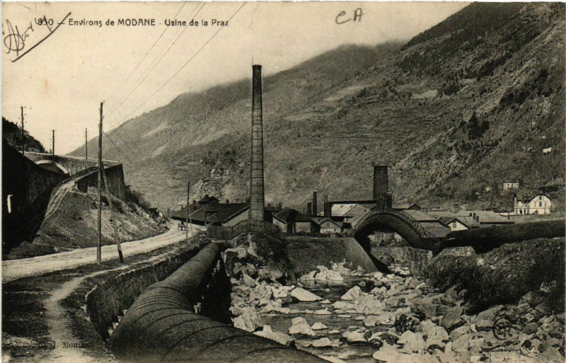 Carte postale ancienne Modane - Env. - Usine de la Praz à Modane