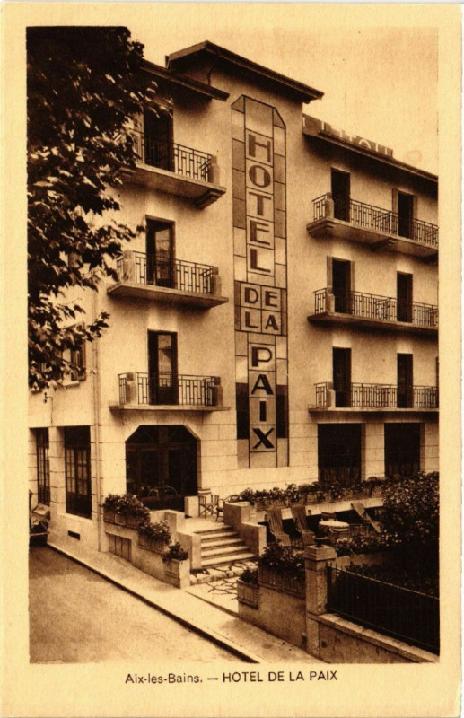 Carte postale ancienne Aix-les-Bains - Hotel De La Paix à Aix-les-Bains