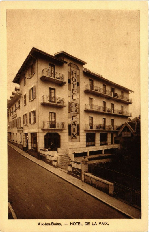 Carte postale ancienne Aix-les-Bains - Hotel De La Paix à Aix-les-Bains