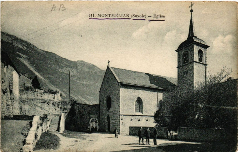 Carte postale ancienne Montmelian - Eglise à Montmélian