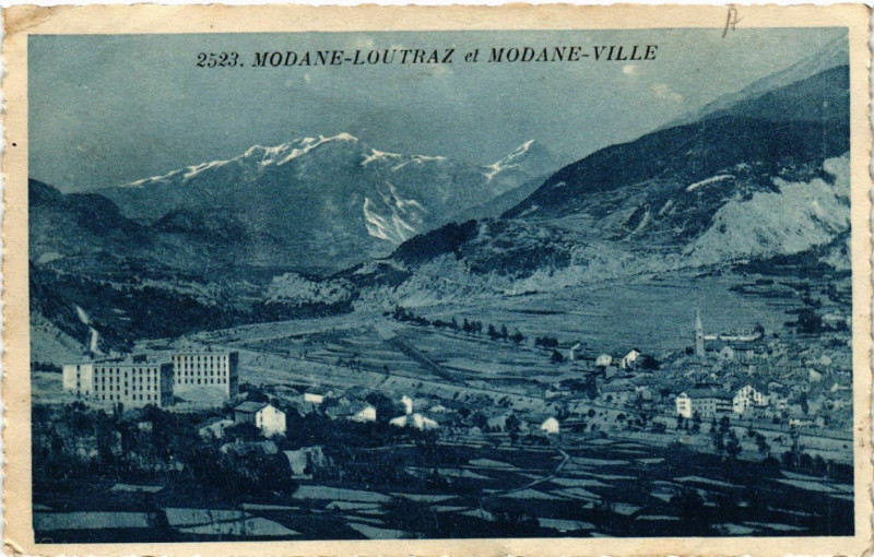 Carte postale ancienne Modane - Loutraz et Modane-Ville à Modane