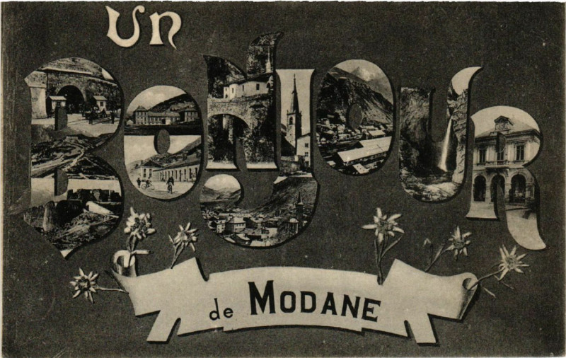 Carte postale ancienne Un Bonjour de Modane à Modane
