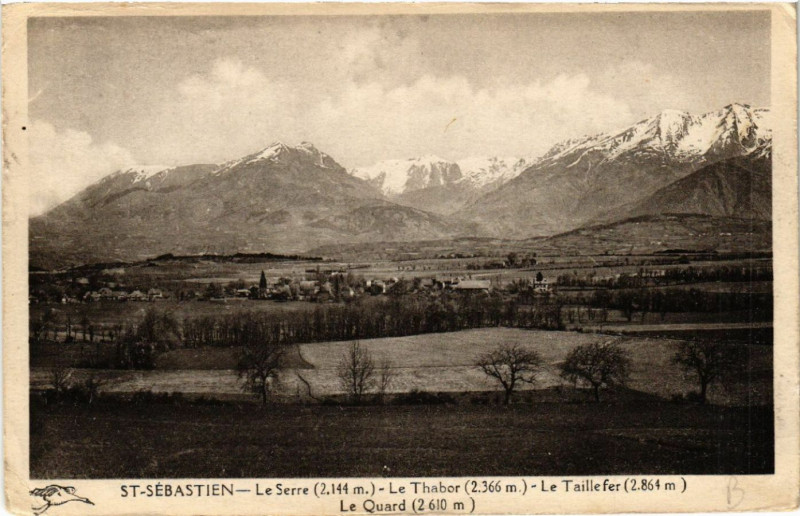 Carte postale ancienne Saint-Sebastien Le Serre (2144 m) Le Thabor (2366 m) Le Taillefer