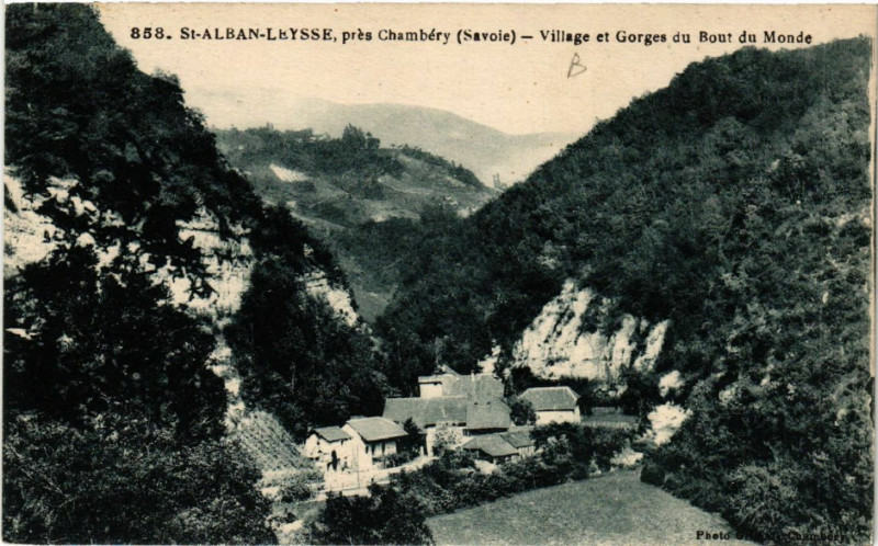 Carte postale ancienne St-Alban-Leysse pres Chambery - Village et Gorges du Bout à Chambéry