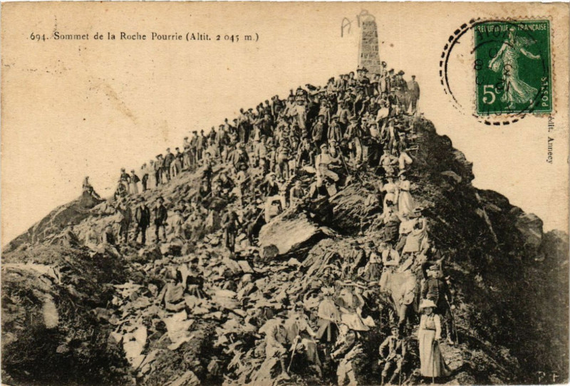 Carte postale ancienne Sommet de La Roche. Pourrie (Alt. 2045 m)
