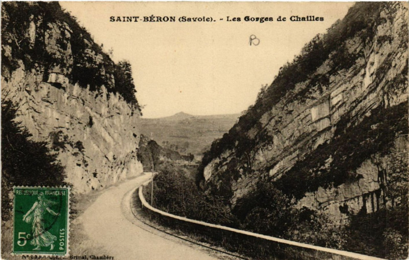 Carte postale ancienne Saint-Beron - Les Gorges de Chailles à Saint-Béron