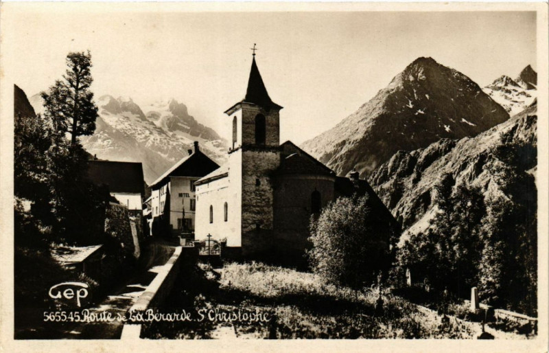 Carte postale ancienne Route de La Berarde - Saint-Christophe à Saint-Christophe