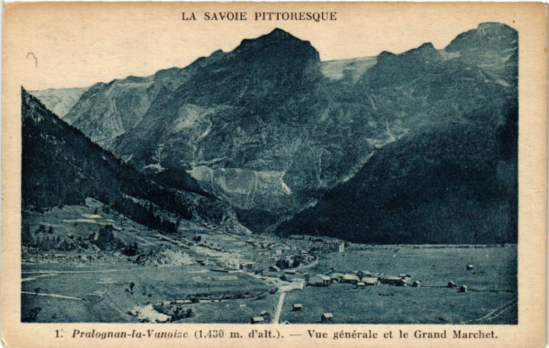 Carte postale ancienne Pralognan-la-Vanoise (1430 m d'alt.) - Vue générale et le Grand à Pralognan-la-Vanoise
