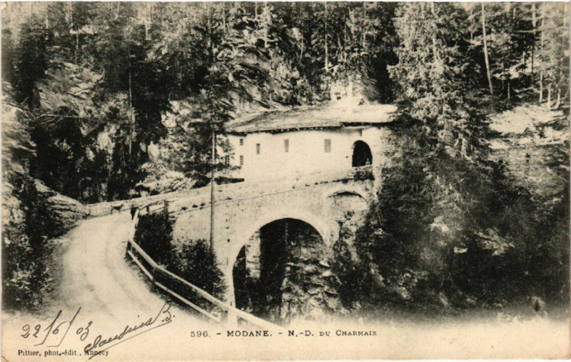 Carte postale ancienne Modane - N.-D. du Charmaix à Modane