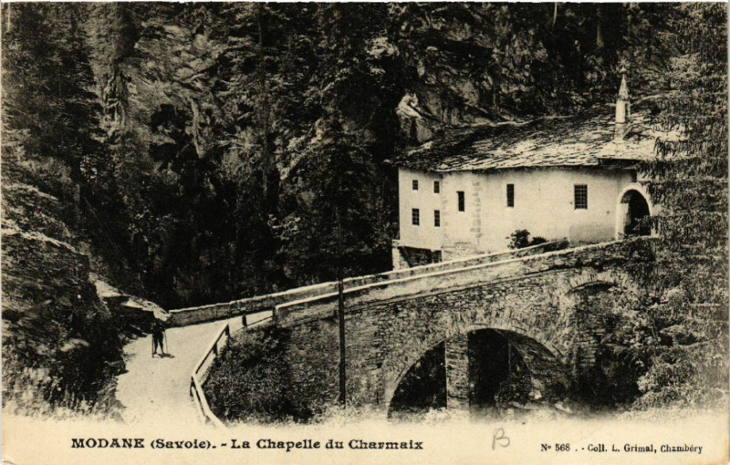Carte postale ancienne Modane - La Chapelle du Charmaix à Modane