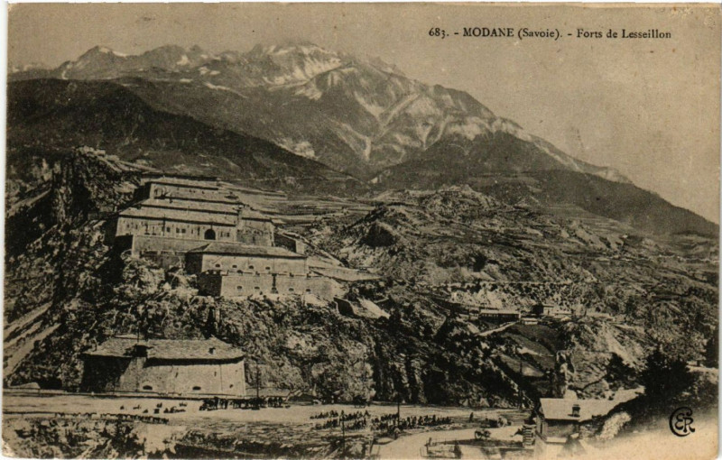 Carte postale ancienne Modane - Forts de Lesseillon à Modane