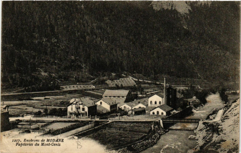 Carte postale ancienne Env. de Modane - Papeteries du Mont-Cenis à Modane