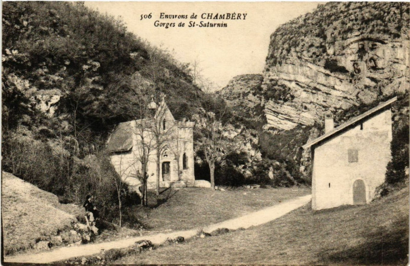 Carte postale ancienne Env. de Chambery - Gorges de St-Saturnin à Chambéry