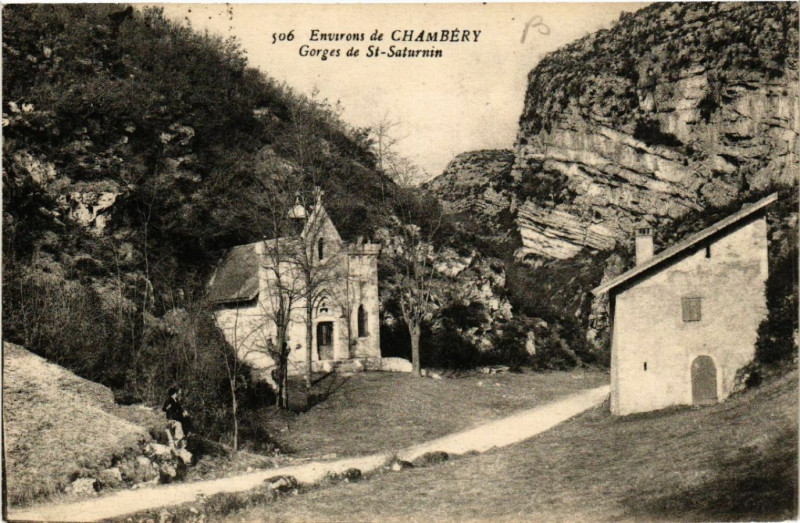 Carte postale ancienne Env. de Chambery - Gorges de St-Saturnin à Chambéry