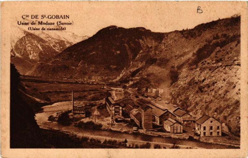 Carte postale ancienne Cle de St-Gobain - Usine de Modane (Usine de cianamide) à Modane