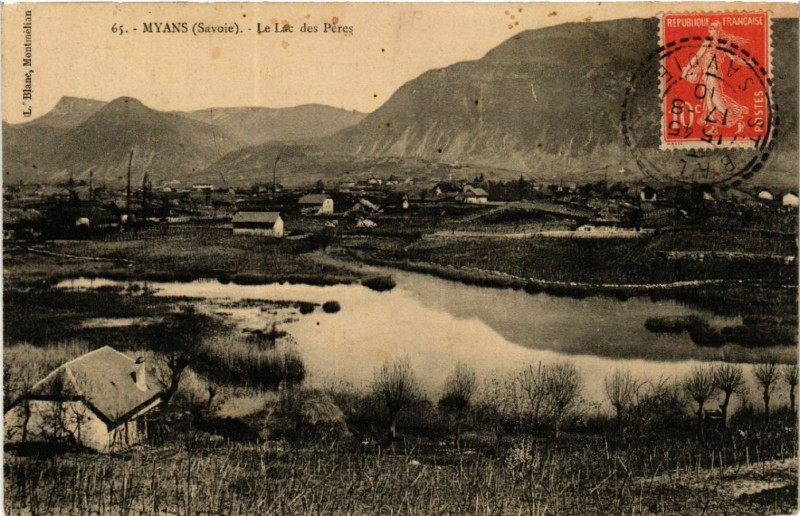Carte postale ancienne Myans - Le Lac des Peres à Myans