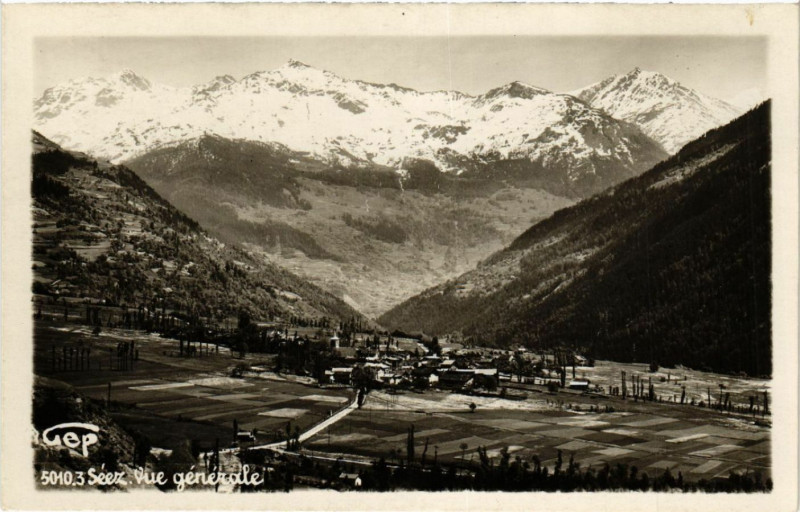 Carte postale ancienne Seez - Vue générale à Séez