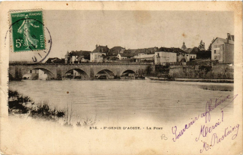 Carte postale ancienne Saint-Genix-d'Aoste - Le Pont