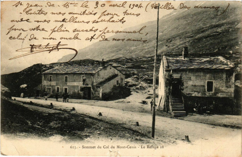 Carte postale ancienne Sommet du Col du Mont-Cenis - Le Refuge