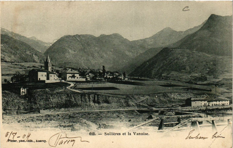 Carte postale ancienne Sollieres et la Vanoise