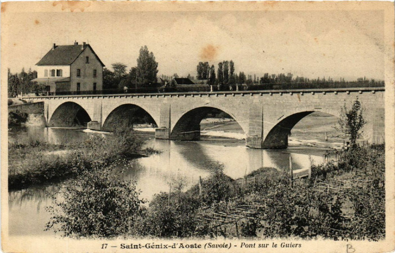 Carte postale ancienne Saint-Genix - d'Aoste - Pontsur le Guiers