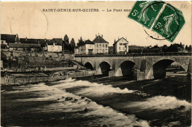 Carte postale ancienne Saint-Genix-sur-Guiers - Le Pont sur