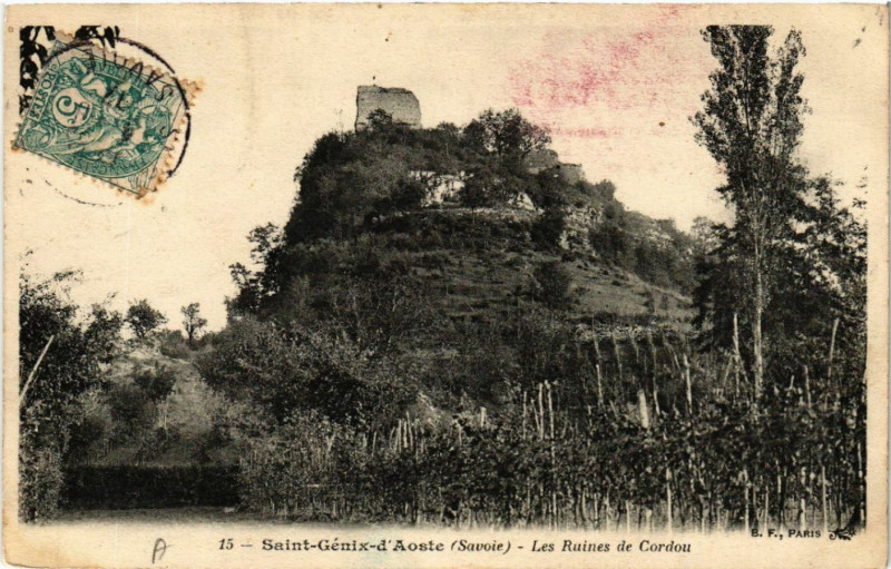 Carte postale ancienne Saint-Genix-d'Aoste - Les Ruines de Cordou