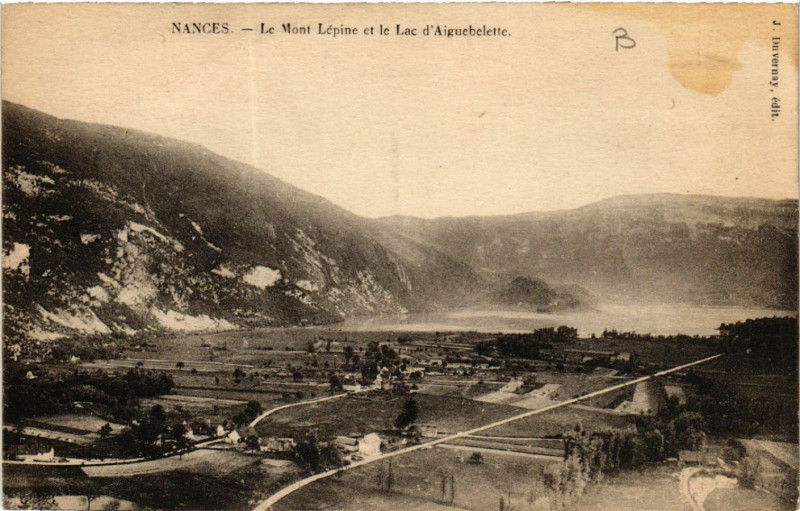 Carte postale ancienne Nances - Le Mont Lepine et le Lac d'Aiguebelette à Nances