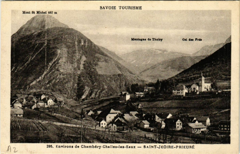 Carte postale ancienne Env. de Chambery Challes-les-Eaux - St-Jeoire-Prieure à Chambéry