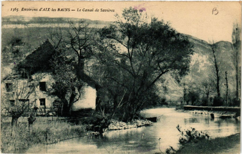 Carte postale ancienne Env. d'Aix-les-Bains - Le Canal de Savieres à Aix-les-Bains