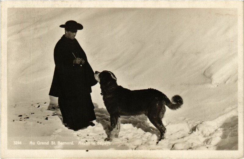 Carte postale ancienne Au Grand Saint-Bernard. Avon le depot