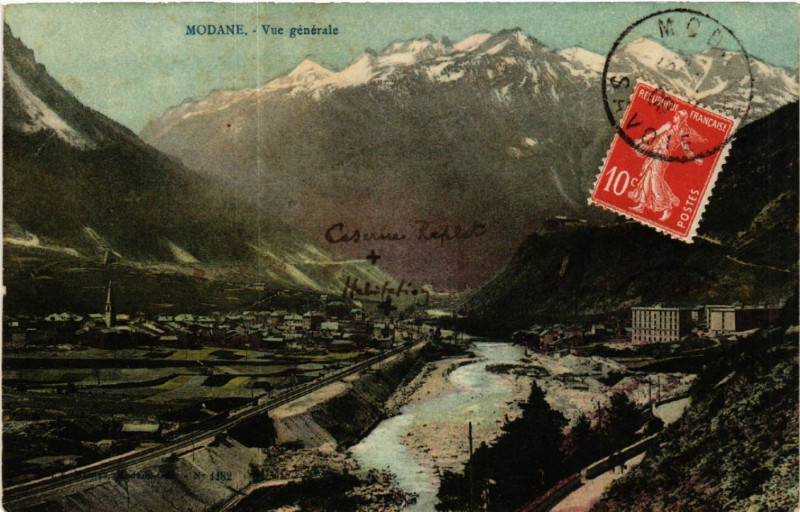 Carte postale ancienne Modane - Vue générale à Modane