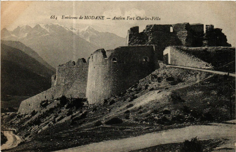 Carte postale ancienne Env. de Modane - Ancien Fort Charles-Felix à Modane