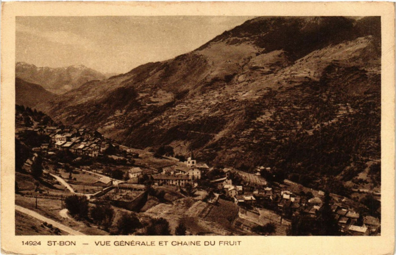 Carte postale ancienne Saint-Bon - Vue générale et Chaine du Fruit