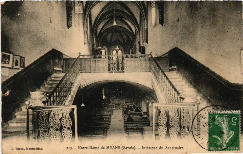Carte postale ancienne N.-D. de Myans Interieur du Sanctuaire à Myans