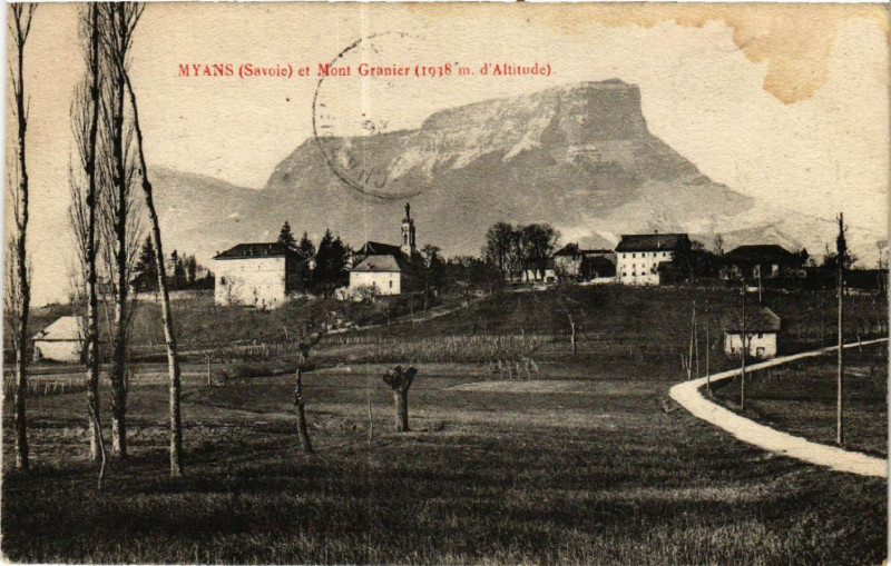 Carte postale ancienne Myans et Mont-Granier (1938 m d'Altitude) à Myans