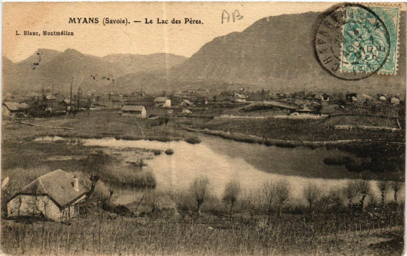 Carte postale ancienne Myans - Le Lac des Peres à Myans