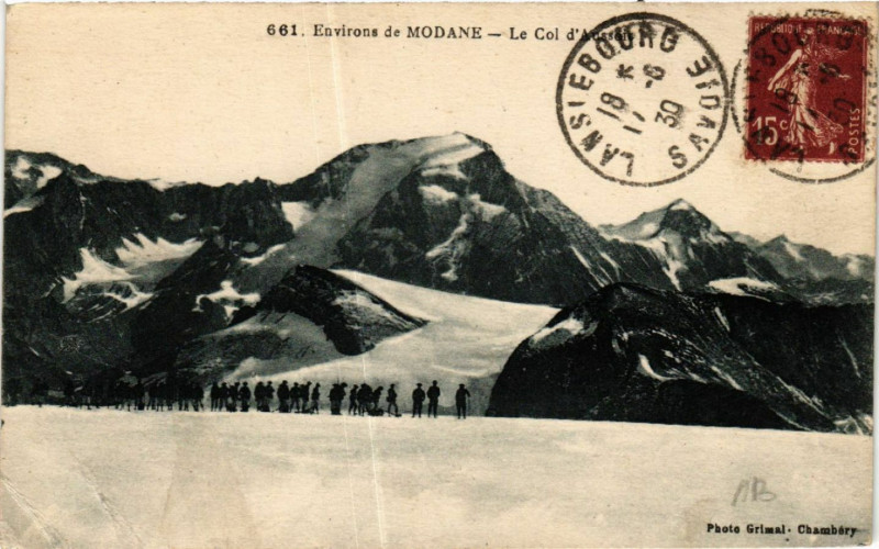 Carte postale ancienne Env. de Modane - Le Col d'Auserie à Modane