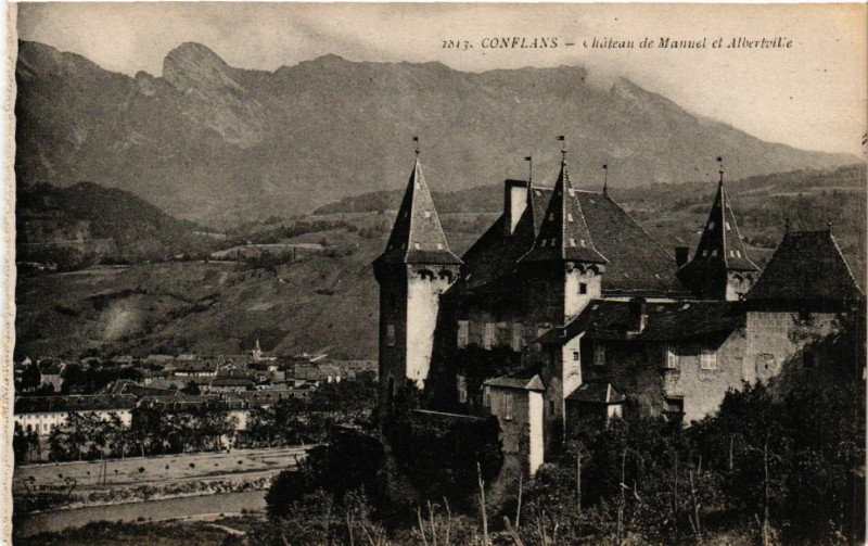 Carte postale ancienne Conflans - Chateau de Manuel et Albertville à Albertville