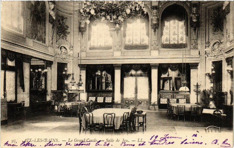 Carte postale ancienne Aix-les-Bains - Le Grand Cercle - Salle de Jeu à Aix-les-Bains