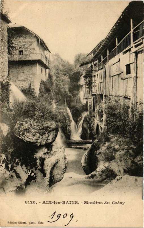 Carte postale ancienne Aix-les-Bains - Moulins du Gresy à Aix-les-Bains