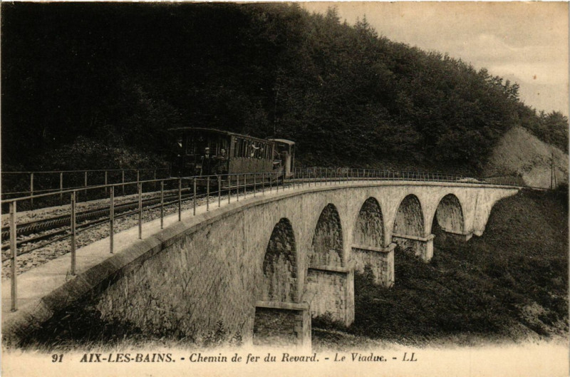 Carte postale ancienne Aix-les-Bains - Chemin de fer du Revard - le Viaduc à Aix-les-Bains