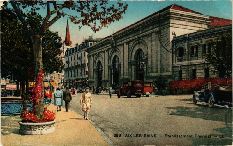 Carte postale ancienne Aix-les-Bains - Etabl. Thermal à Aix-les-Bains