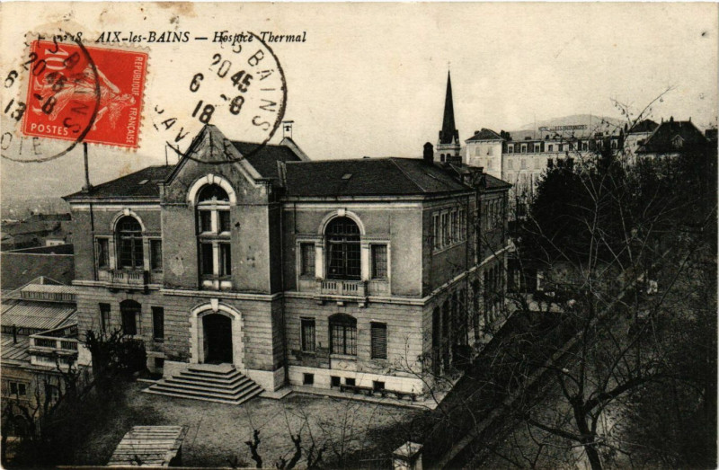 Carte postale ancienne Aix-les-Bains - Hospice Thermal à Aix-les-Bains