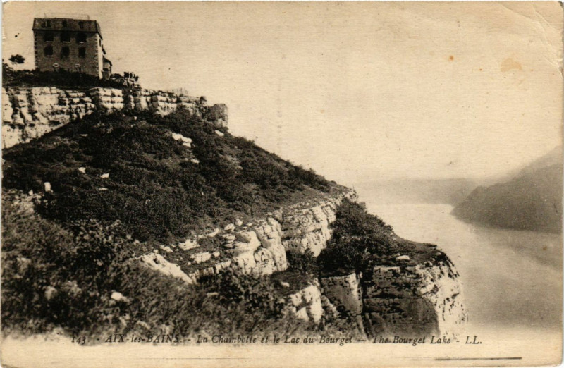 Carte postale ancienne Aix-les-Bains - La Chambotte et le Lac du Bourget - The Bourget... à Aix-les-Bains