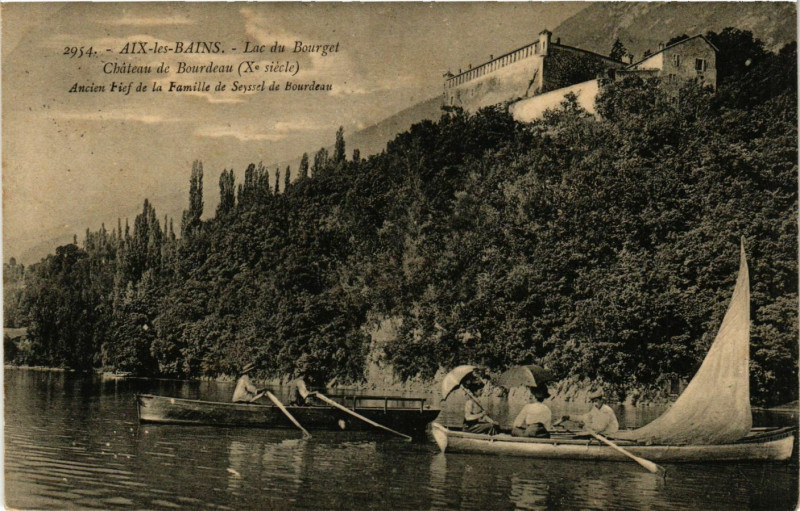 Carte postale ancienne Aix-les-Bains - Lac du Bourget - Chateau de Bourdeau (X. siecle) à Aix-les-Bains